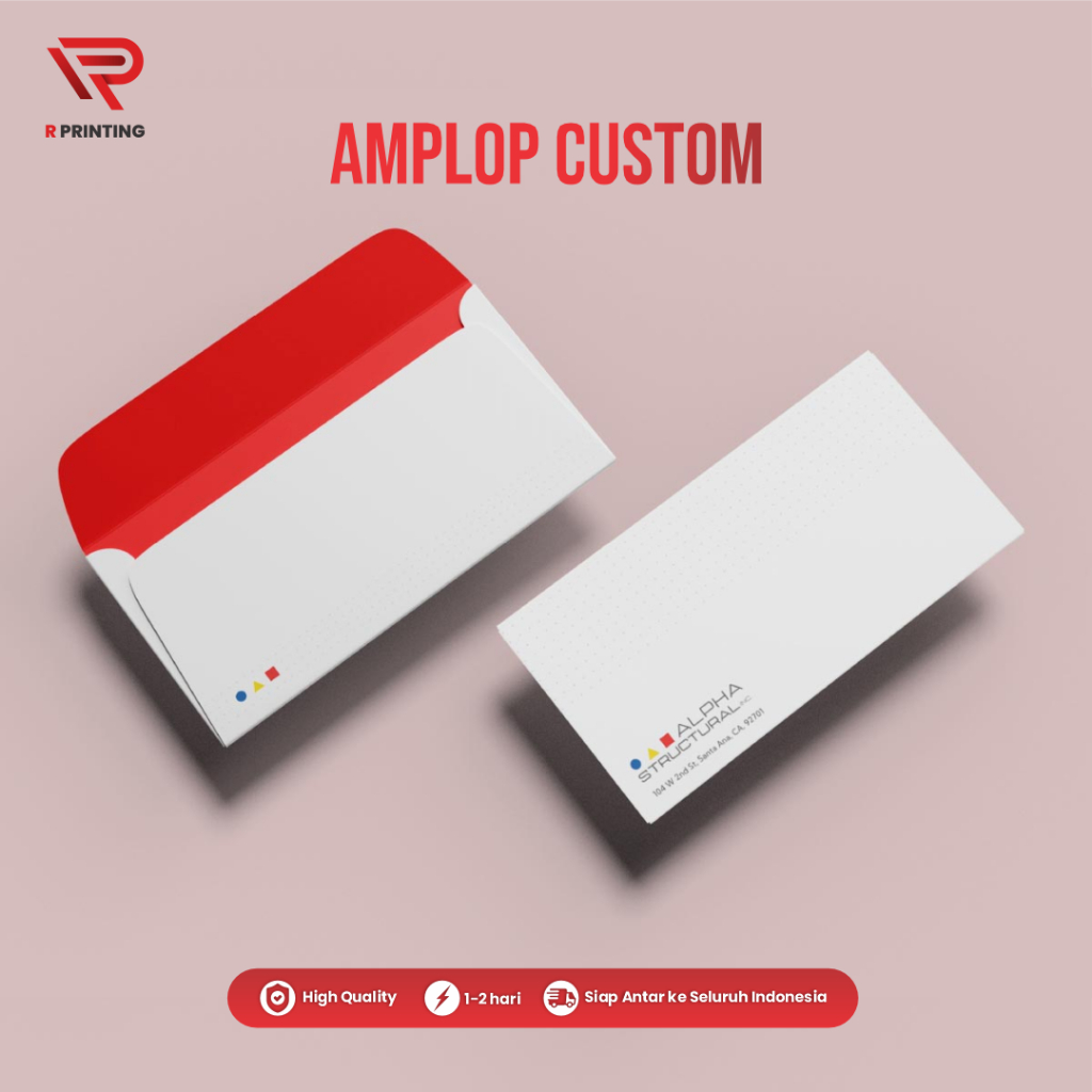Cetak Amplop Kop Surat Custom 11x23 Cm Putih
