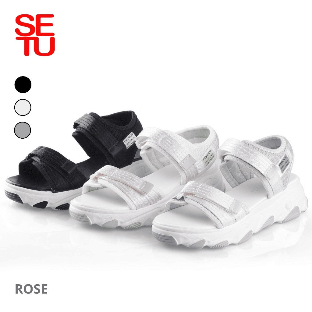 SETU Rose Free Kotak Sendal Gunung Hangout Tinggi Wanita Import 025