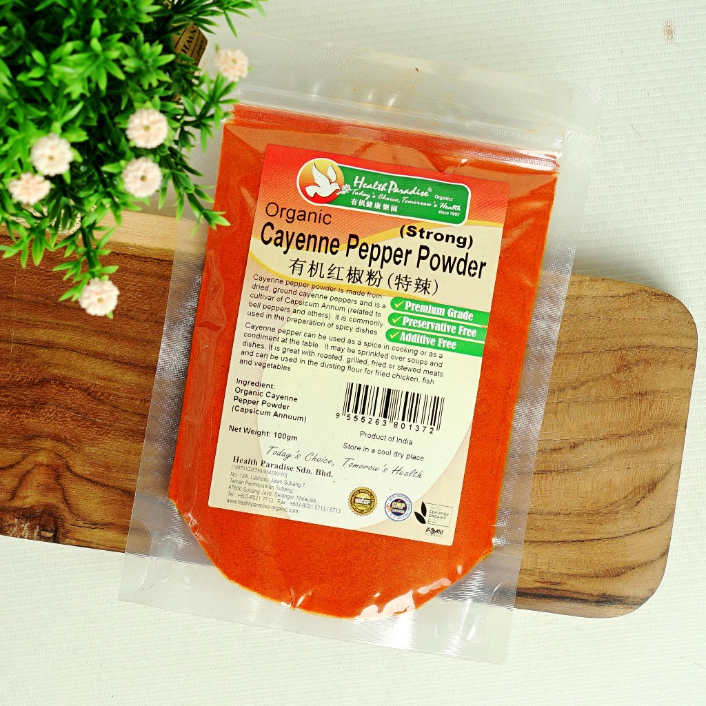 Health Paradise Organic Cayenne Pepper Powder (Strong) 100g