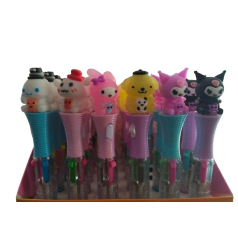 

pulpen 4 warna plus lampu krakter