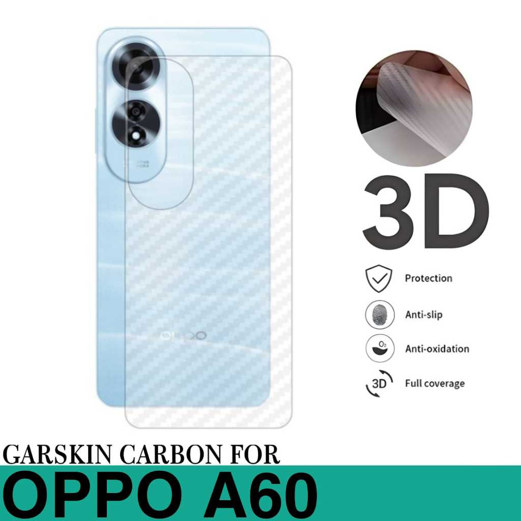 Promo Garskin Carbon OPPO A60 Anti Gores Belakang Handphone