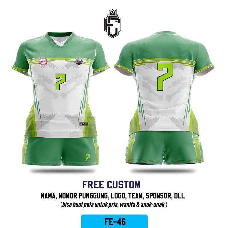 Jersey Voli Cewek Custom Full Print