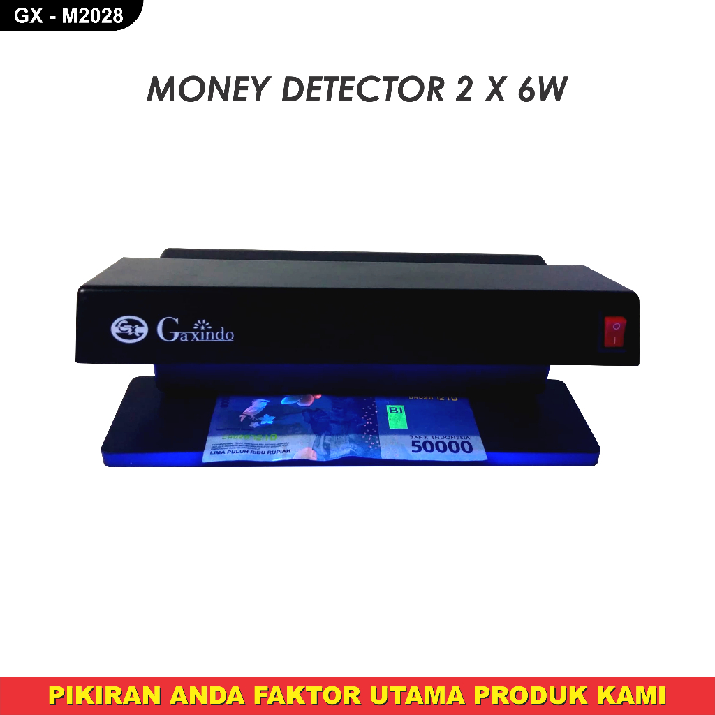 Gaxindo Money Detector Alat Pendeteksi Uang Palsu Dengan Kaca Pembesar 6W GX-M2028