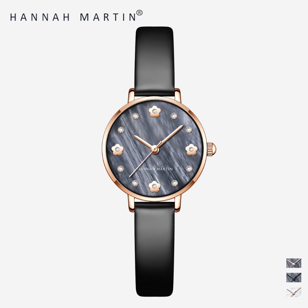 HANNAH MARTIN Jam Tangan Wanita 100% Original Kekinian Mode Anti Air Elegan Ultra-thin Women Watch