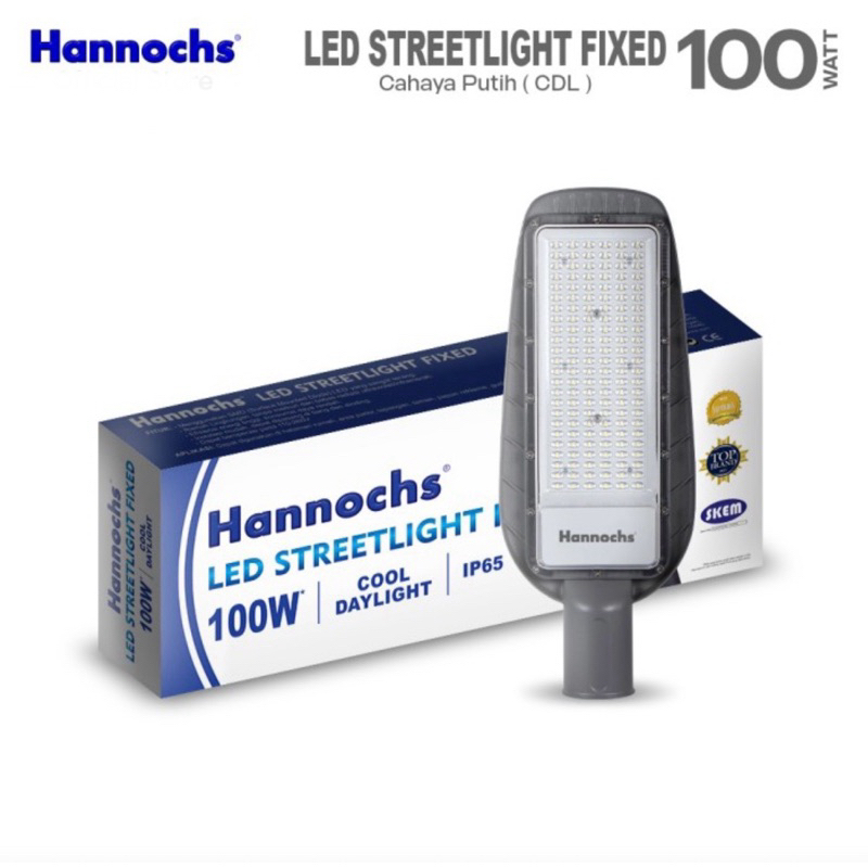 Lampu Jalan Led 100W Hannochs Led Streetlight Fixed Outdoor 100 Watt Cahaya Putih PJU IP65