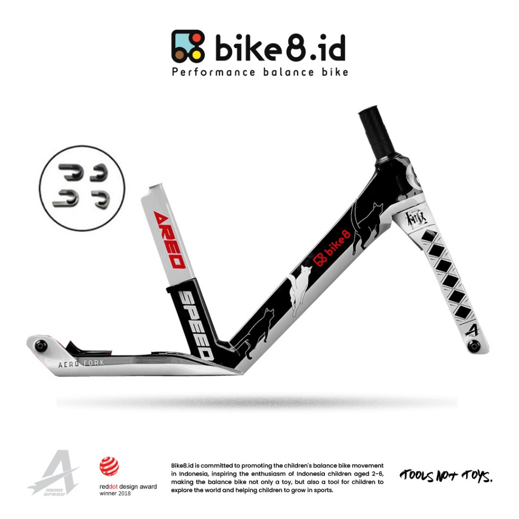 FRAME BIKE8 CARBON FIBER Balance / Push Bike - Sepeda Anak - NINJA CAT