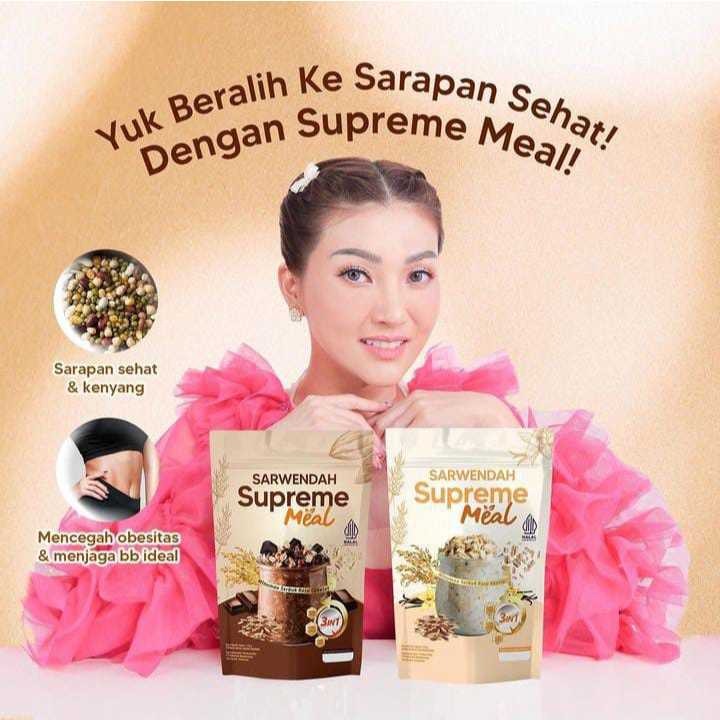 

ASEMKA777 - MEAL SARWENDAH SUPREME MEAL Pengganti Makanan / Minuman Serbuk Rasa Vanila / Cokelat dengan Meal Replacement