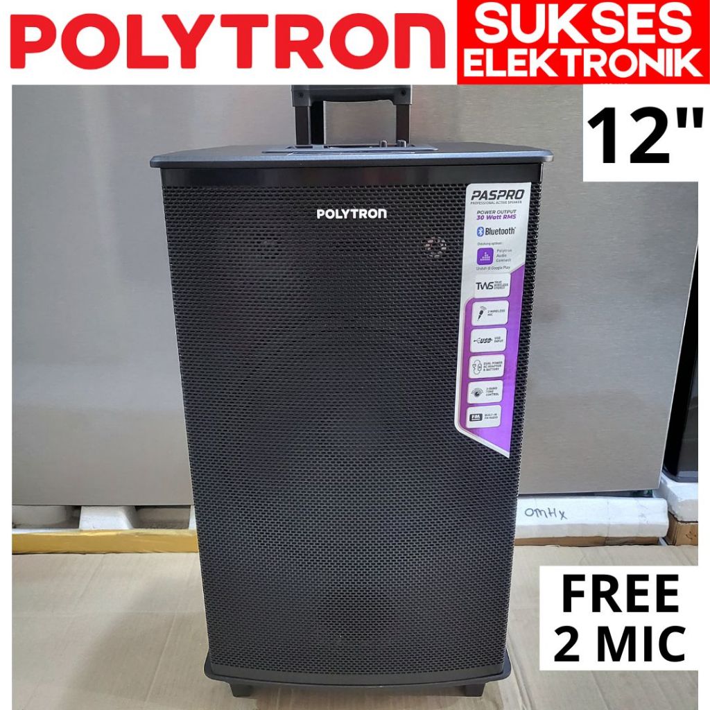 SPEAKER PORTABLE POLYTRON 12 IN PASPRO-12F6 / SALON CAS MEETING 12IN PASS PRO 12F6 12 F6 BLUETOOTH
