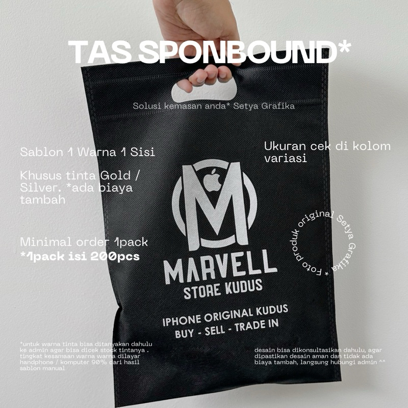 

Sablon Tas Sponbound Tas Hp