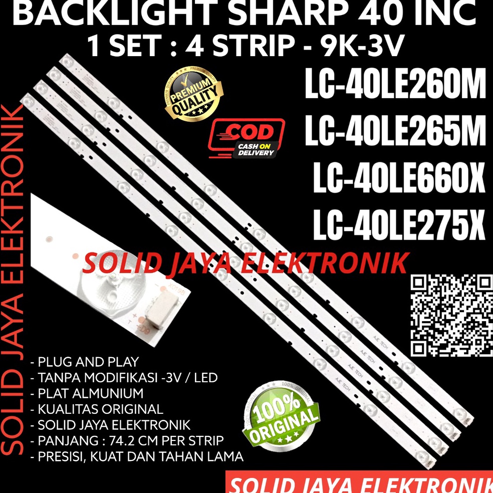 KODE L5O BACKLIGHT TV LED SHARP 4 INC LC 4LE26 4LE265 4LE66 4LE275 M X 4LE LAMPU BL 9K 3V LC4LE26 LC