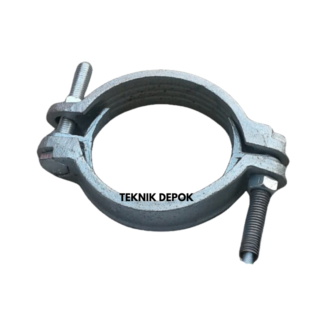 Clamp Hose Ludecke SL115 Galvanis Klem Pemadam Kebakaran 115 mm 2 Baut Pengencang Selang Air Tekanan