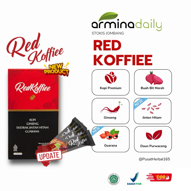 

Kopi Merah Original Red Koffiee Armina Daily 1 box isi 10 sachet