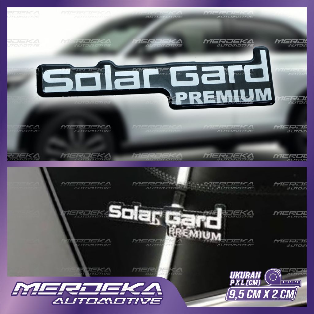 emblem timbul solar gard premium | emblem kaca film solar gard premium