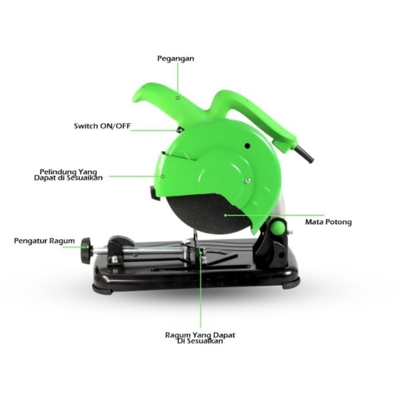 Mesin Potong Besi 7 inch Ryu RCO180 Cut Off Saw Wheel / Gergaji Besi Listrik RCO 180 Tekiro Ryu