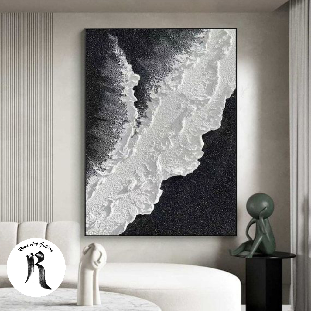 lukisan kanvas abstrak - lukisan kanvas asvtrak timbul - lukisan teksture timbul