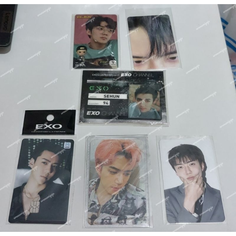 PC SEHUN EXO photocard OFFICIAL pinkhun kihno 1bv exo sc exo run tmoney cashbee exist sg exo 2024 id