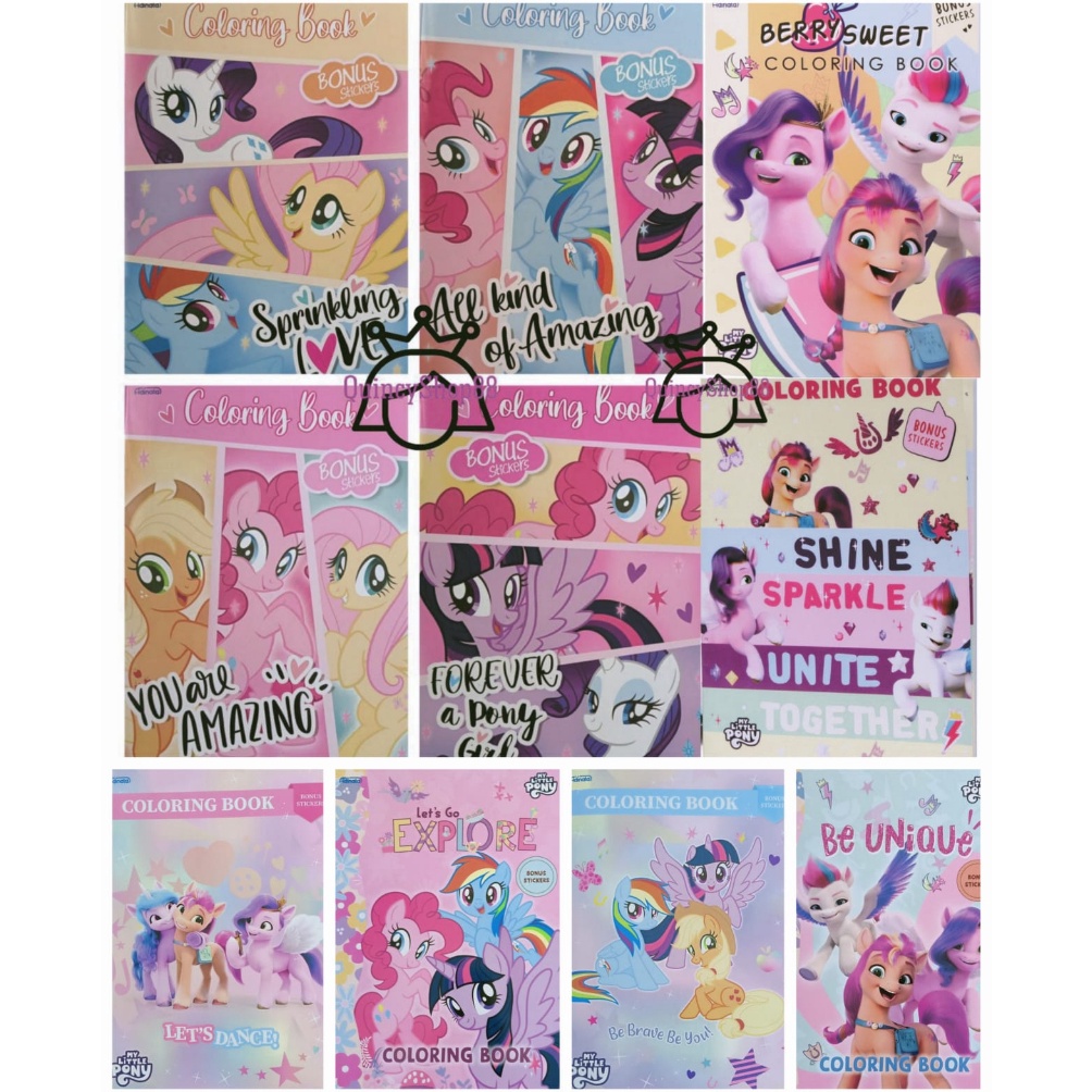 KODE V92C Buku Mewarnai  Coloring Book My Little Pony  Bonus Stiker