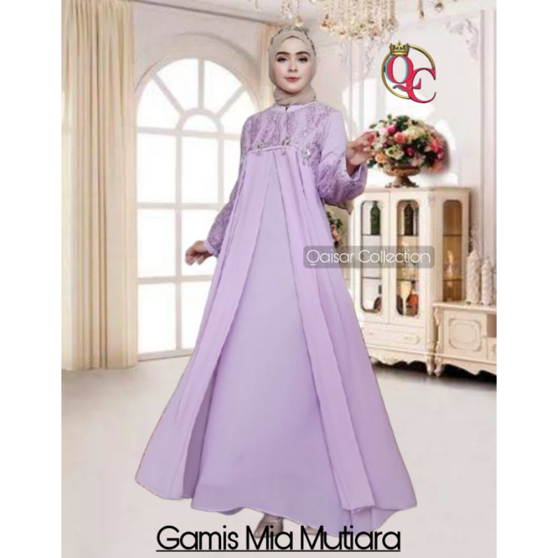 QAISAR Gamis Pesta Serutty Payet Fahara Dress GAMIS MIA GAMIS PESTA SERUTTY PAYET GAMIS MIA MUTIARA 