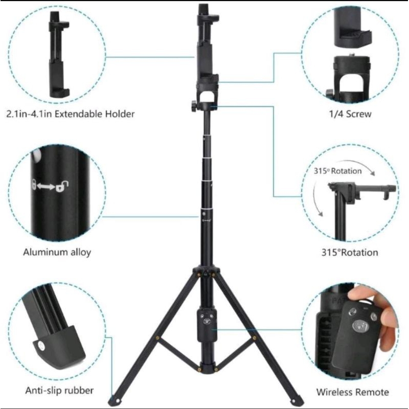 TRIPOD YUNTENG YT-1388 TONGSIS BLUETOOTH YUNTENG 1388 SELFIE STICK TONGSIS 2IN1 MONOPOD TRIPOD HP