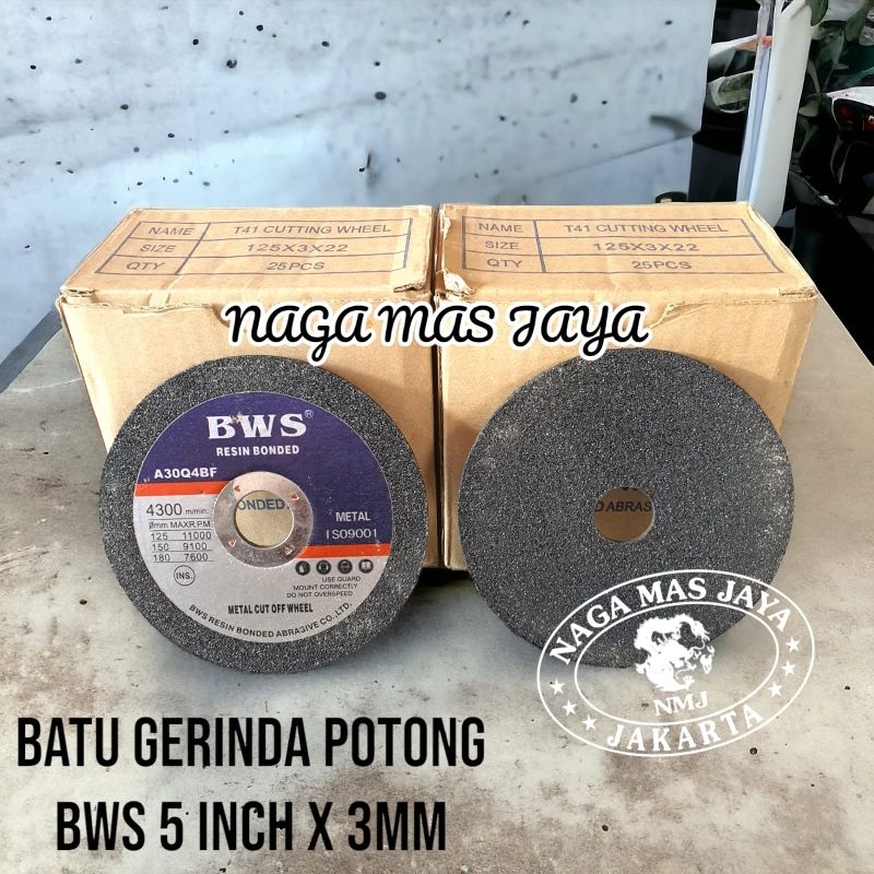 BATU GERINDA POTONG 5 INCH BWS / BATU GURINDA POTONG BWS 5" X 3MM / MATA GERINDA POTONG BWS 5 INCH