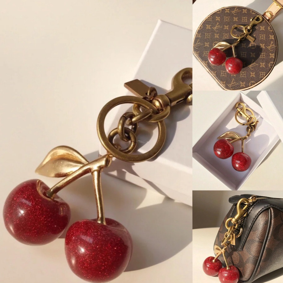 Coach KEYCHAIN Signature Cherry Bag Charm ORIGINAL KODE I4D5