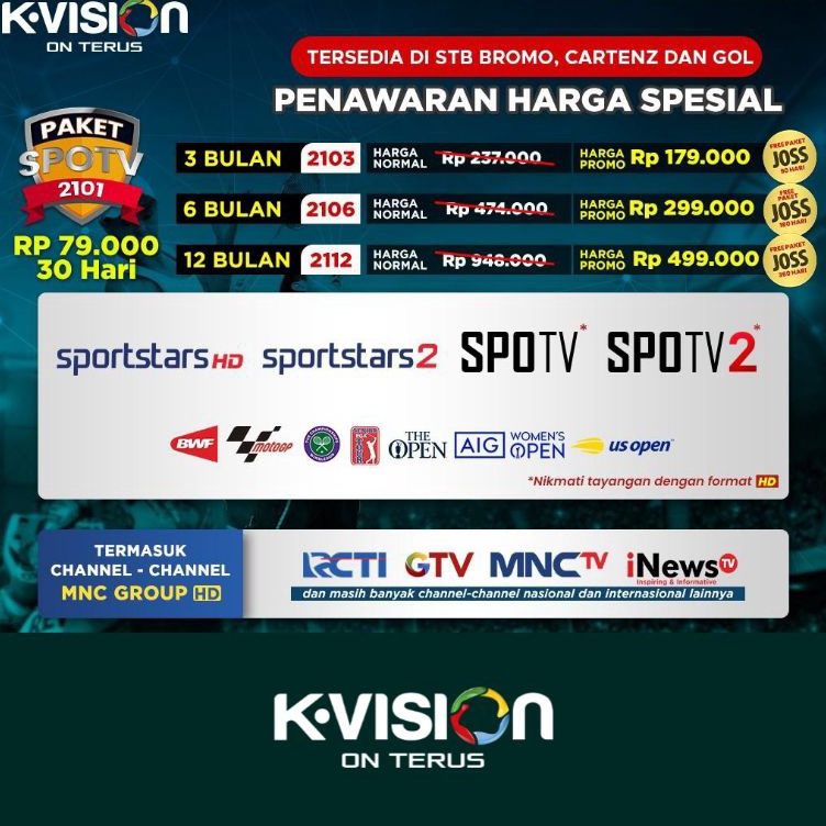 KODE N98Q Paket SPOTV GB1 GIBOL Kvision Bromo Cartenz dan GOL