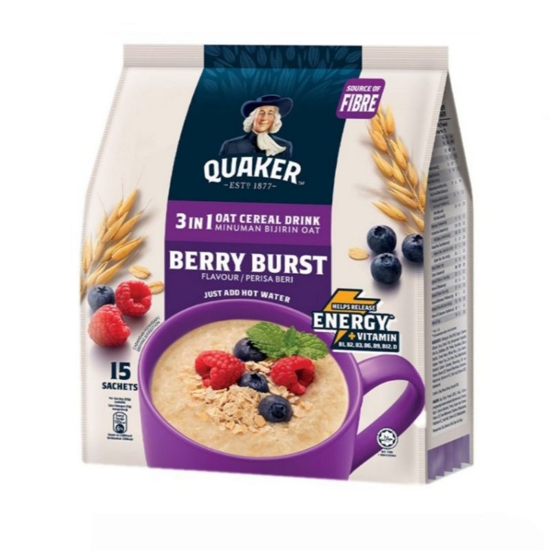 

QUAKER 3 in 1 Berry Burst Oat Sereal Malaysia (15 sachet)