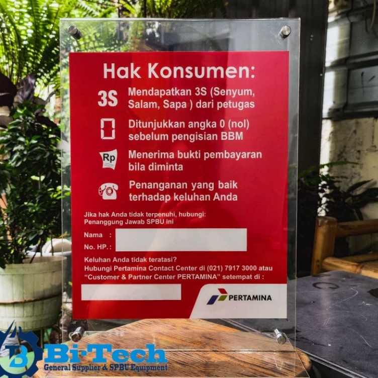 

KODE Y18Z Papan Hak Konsumen SPBU Akrilik Hak Konsumen A3 Papan 3S Salam Senyum Sapa