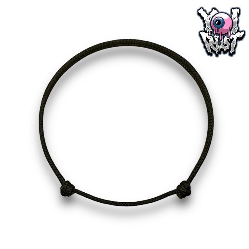 Yoirust Gelang Tali Microcord Paracord 1,2Mm Hitam Couple Unisex