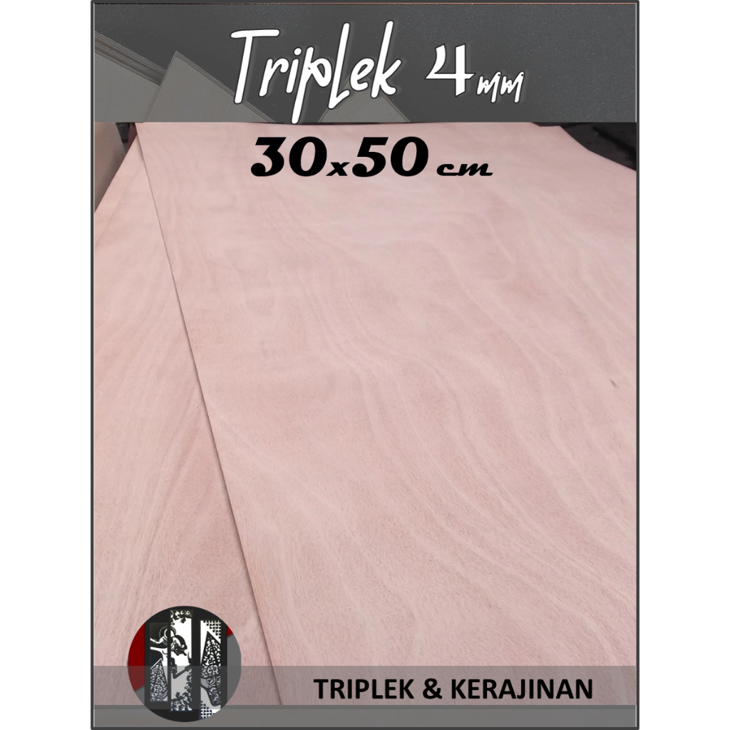 Triplek 4mm 30x50 cm (Plywood Multiplek 4 mm 30 x 50 | 50x30 | 50 x 30 cm)