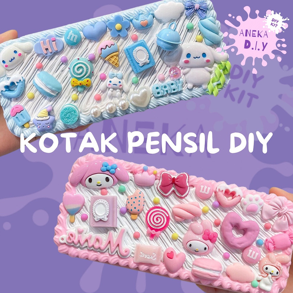 

KODE T56S Kit Kotak Pensil DIY DIY Deco Cream Kit DIY Pencilcase DIY Kotak Pensil Cream Glue Set Tempat Pensil Menghias DIY Kit Kotak Pensil Deco Cream Clay Pencil Box