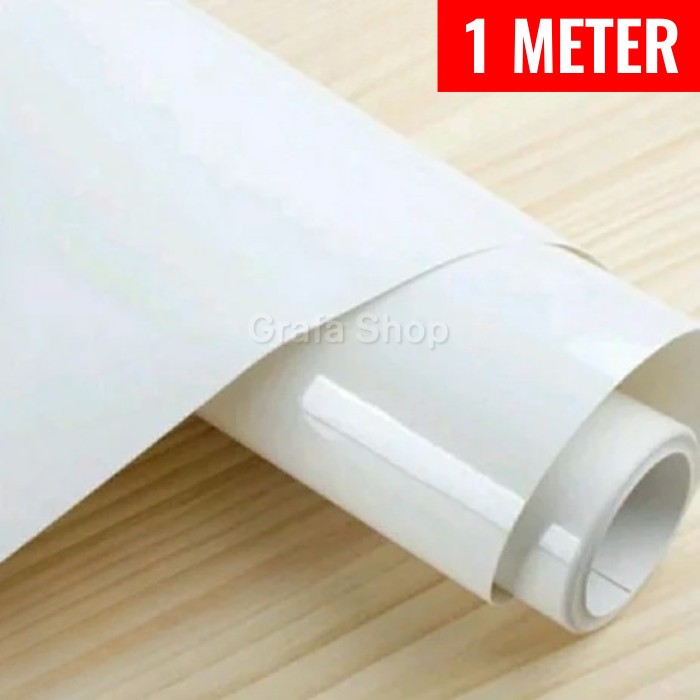 Stiker warna putih glossy furniture background kaca aquarium