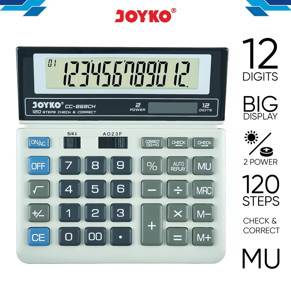 

KODE L38S Calculator Kalkulator Joyko CC868CH 12 Digits Check Correct