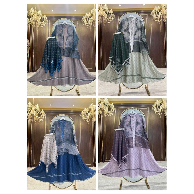 Set  Dress cardi organza batik ORI BRAND SHELLASAUKIA