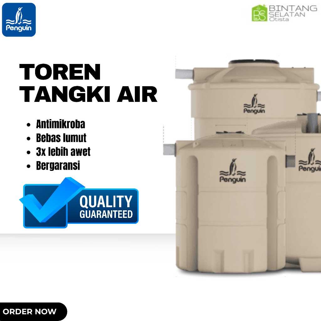 TOREN AIR PENGUIN/PENAMPUNGAN AIR TOREN TYPE BIO 1000-2000L