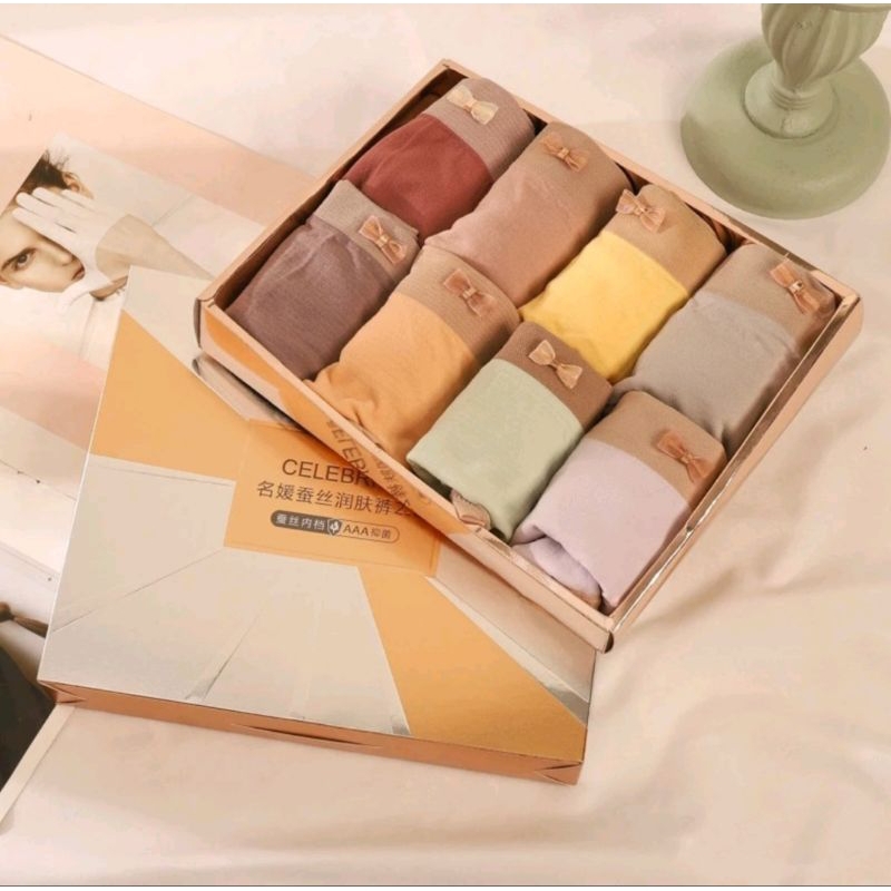 Miss Celebrity 8In1 Celana dalam premium wanita Antibakteri CD Japan Cewek Dekorasi Renda Halus Nyam