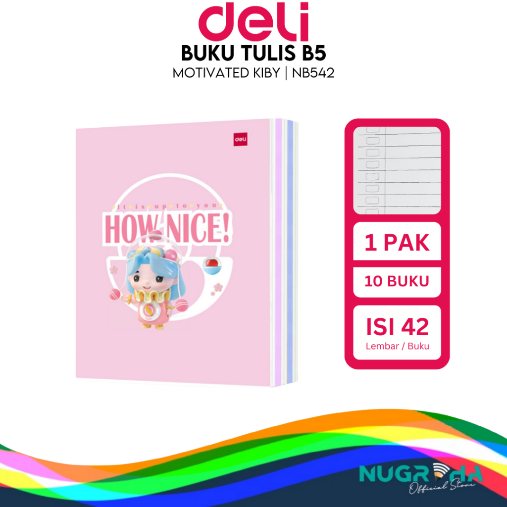 

Buku Tulis Boxy Sekolah DELI 42 Lembar – Charming Kiby