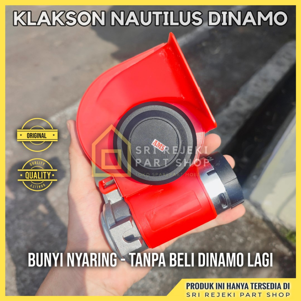 Klakson Angin Nautilus Dinamo 12 - 24 Volt  Untuk Mobil Pick Up Dan Truck - Kelakson Stable Keong