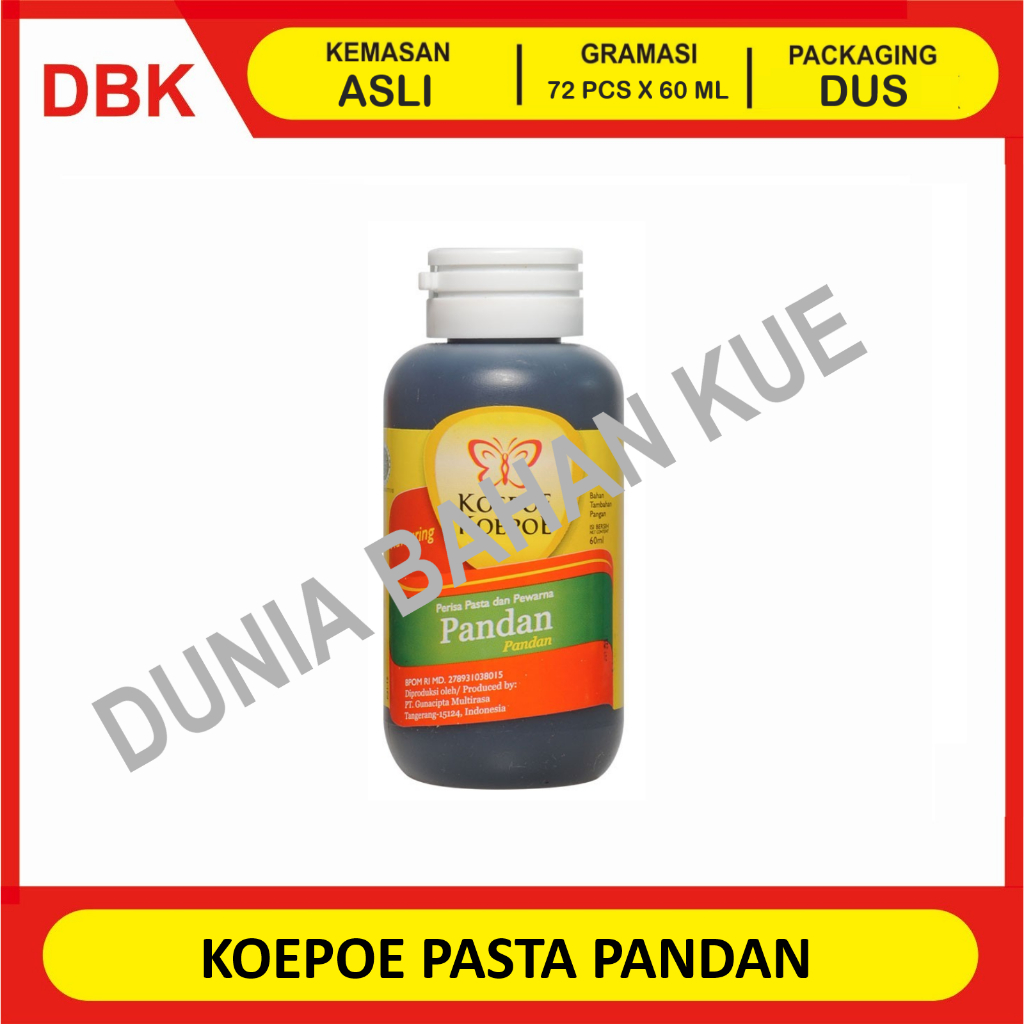 

KOEPOE KUPU PASTA PERISA PANDAN 60 ML - 1 DUS 72 PCS / PASTA PERISA PANDAN