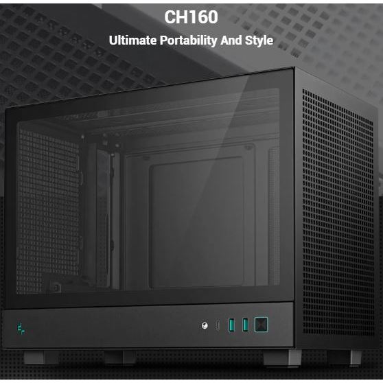 DEEPCOOL CASE  CH160 BLACK TEMP GLASS MINI ITX - Gatotkaca Electronics