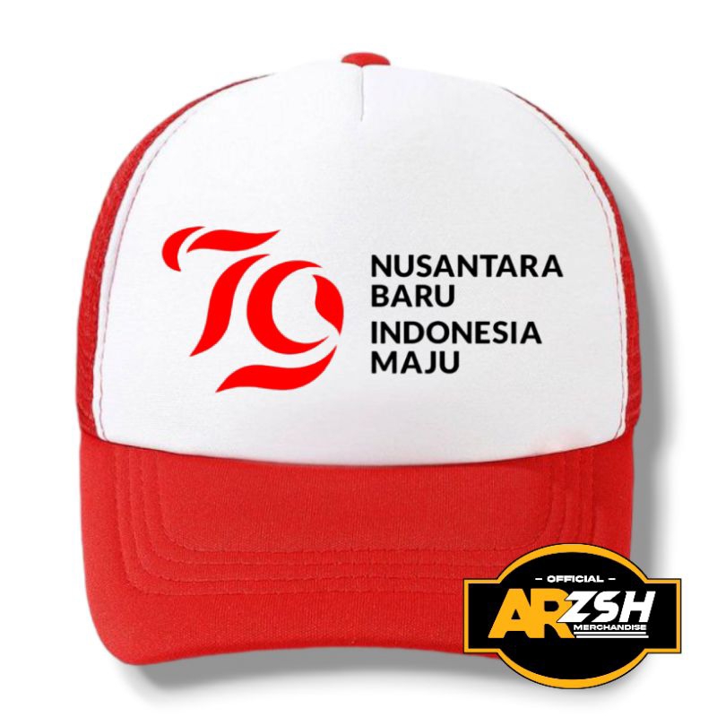 Topi Kemerdekaan HUT RI 79 Tahun | Topi Trucker Jaring Distro | Topi Indonesia | Topi Kemerdekaan In