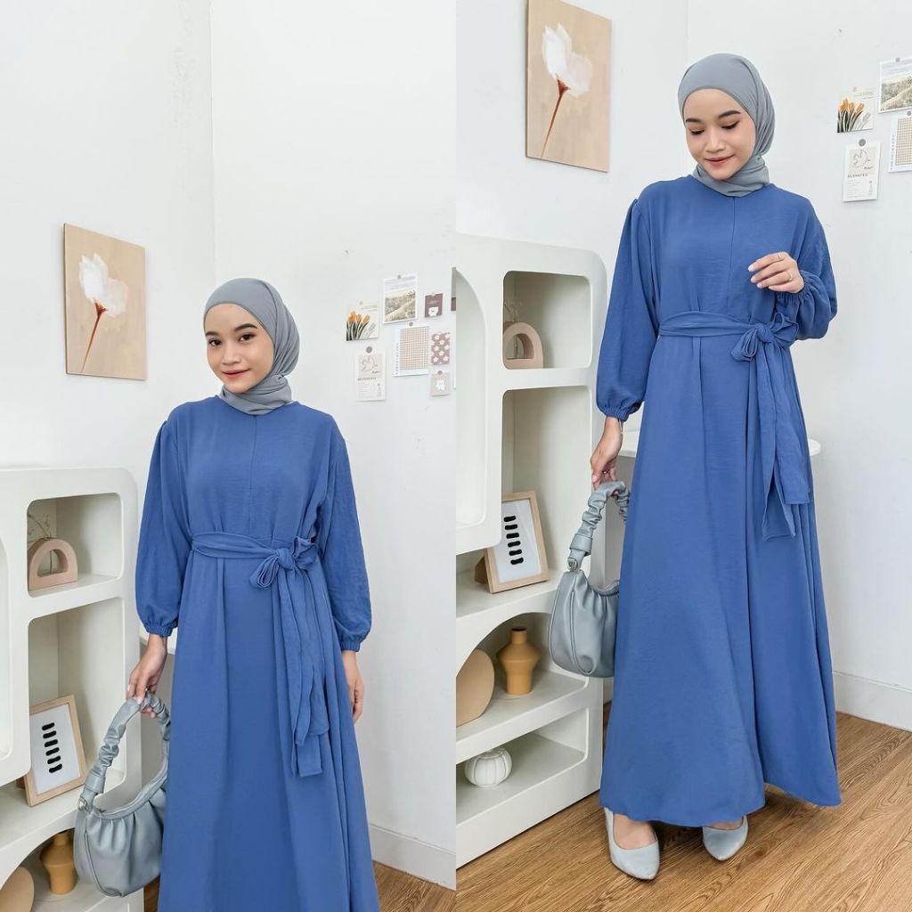 GAMIS REMAJA TERBARU RALIN DRESS CRINKLE AIRFLOW GAMIS KONDANGAN KOREAN STYLE