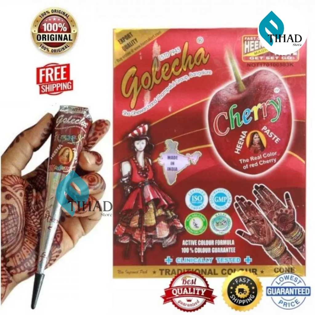 Henna Golecha CHERRY Henna Pasta Merah Cherry Henna Warna Merah Cherry Original BPOM Heena Merah Che