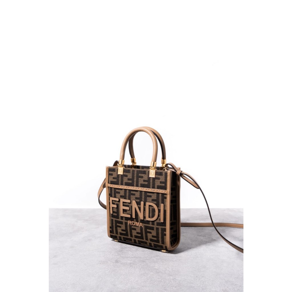 FENDI All over FF logo sunshine mini tote bag