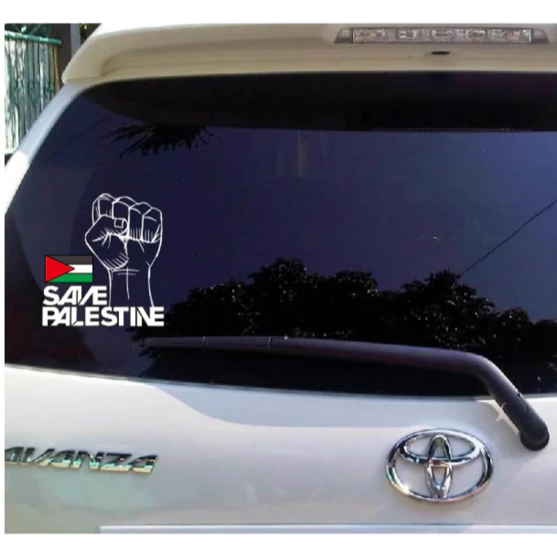 stiker kaca mobil belakang stiker palestina stiker mobil Brio Honda jazz