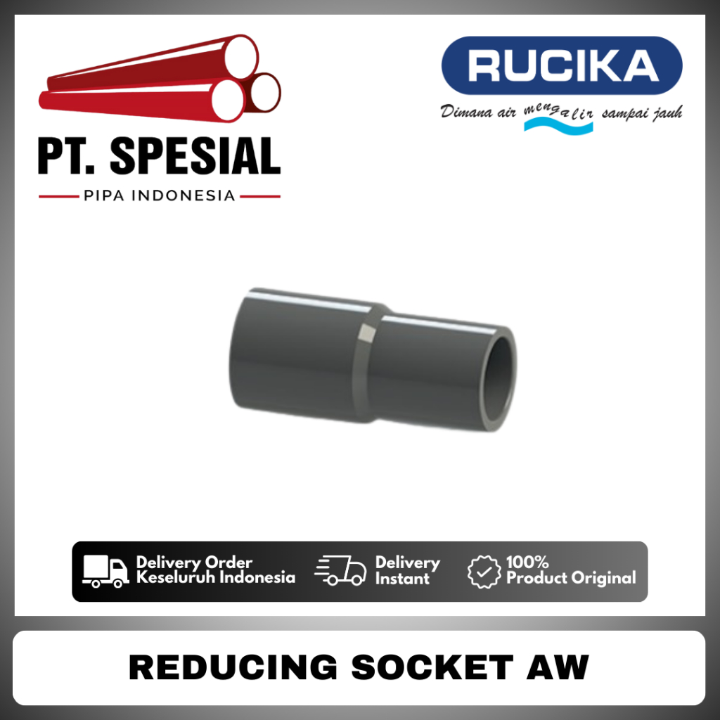 Vlok Sock AW 2 x 1 Inch PVC Rucika / Reduced Sock PVC Rucika / Reducer Sok AW PVC -12