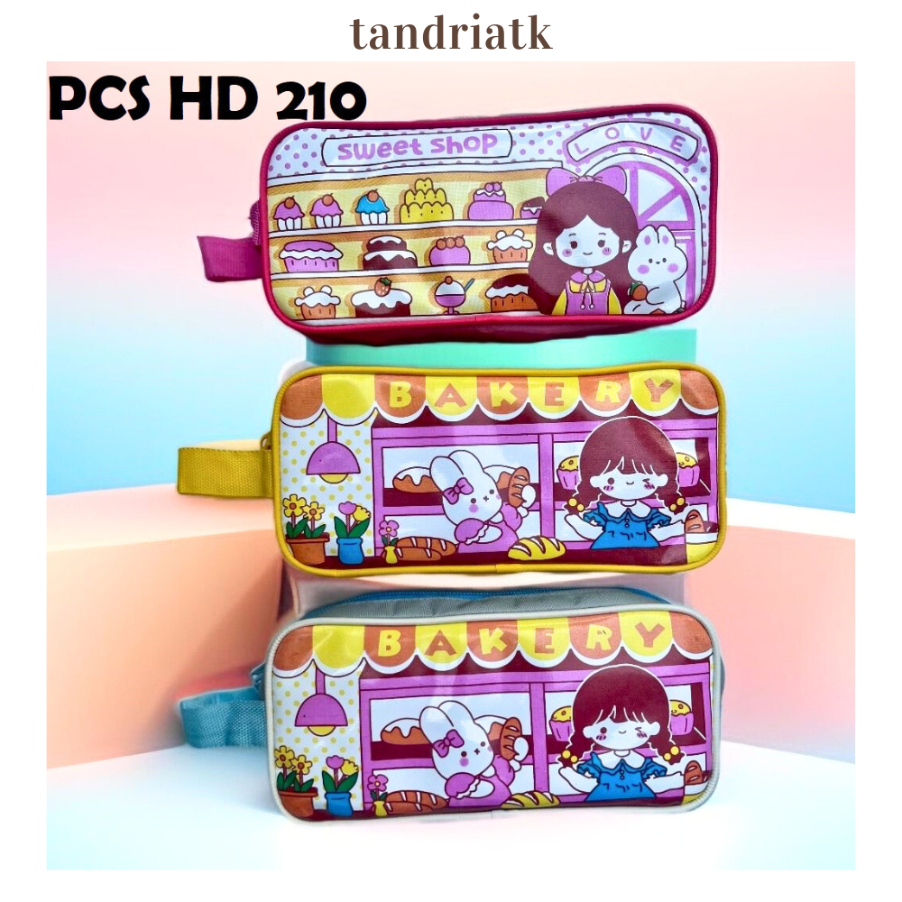 

Tempat Pensil Kain Resleting Motif Cute Girl HD 210 Pensil Case Cewek