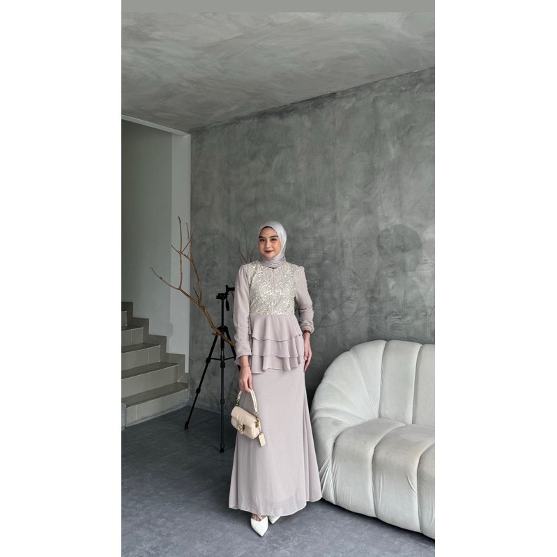 AULA DRESS CERUTY BABYDOLL BRUKAT TILLE DRESS KONDANGAN CERUTY RUFFLE DRESS PESTA SERAGAMAN