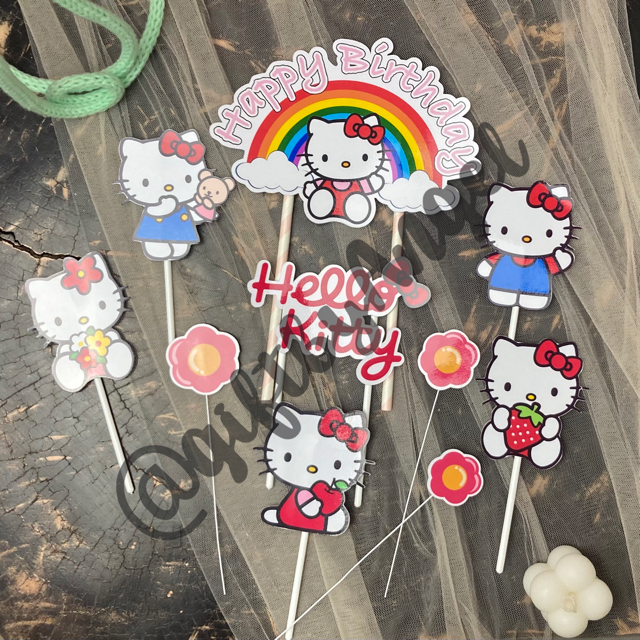 

Cake Topper Hello Kitty Happy Birthday / Dekorasi Kue Ultah Karakter Premium