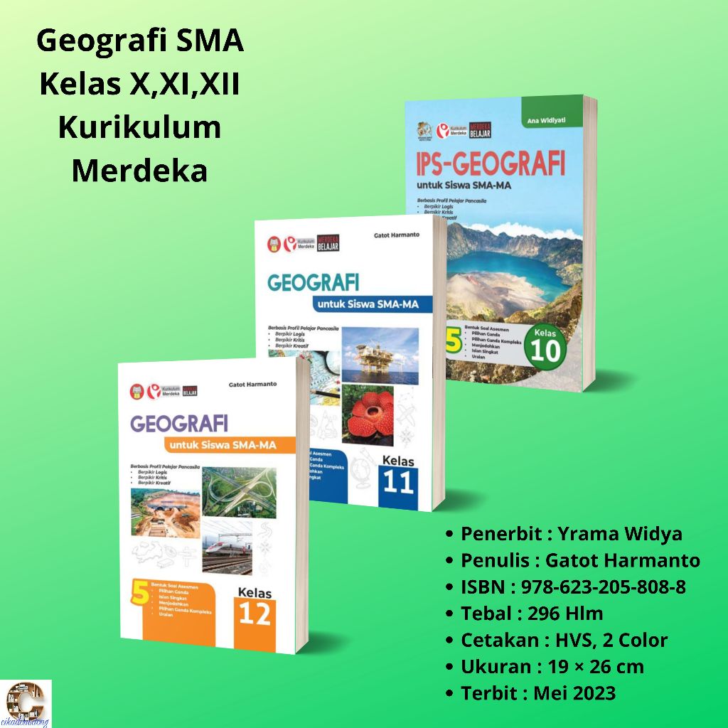 Buku Geografi SMA Kelas X-Geografi SMA Kelas XI-Geografi SMA Kelas XII Kurikulum Merdeka